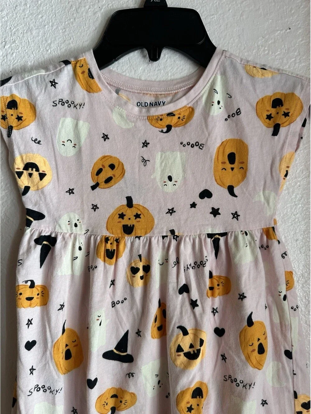 Toddler Girls Old Navy Halloween Dress 4T Pink W/Pumpkins 🎃 & Ghosts 👻